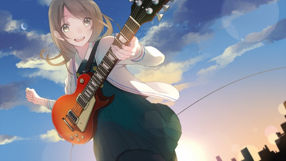 Аниме персонаж с гитарой