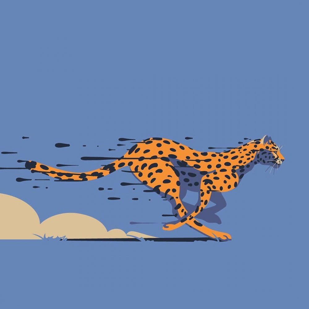 Гепард бежит арт