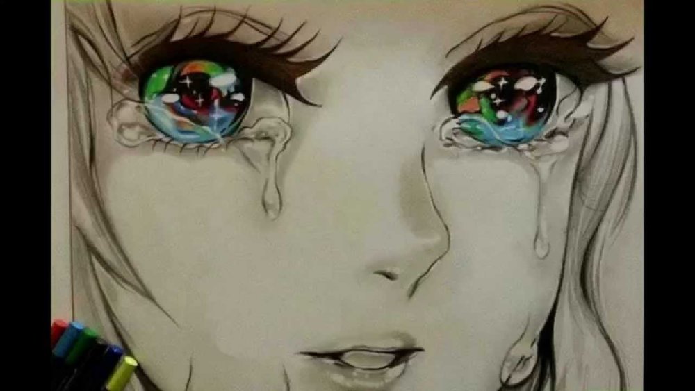 Плачущие глаза аниме