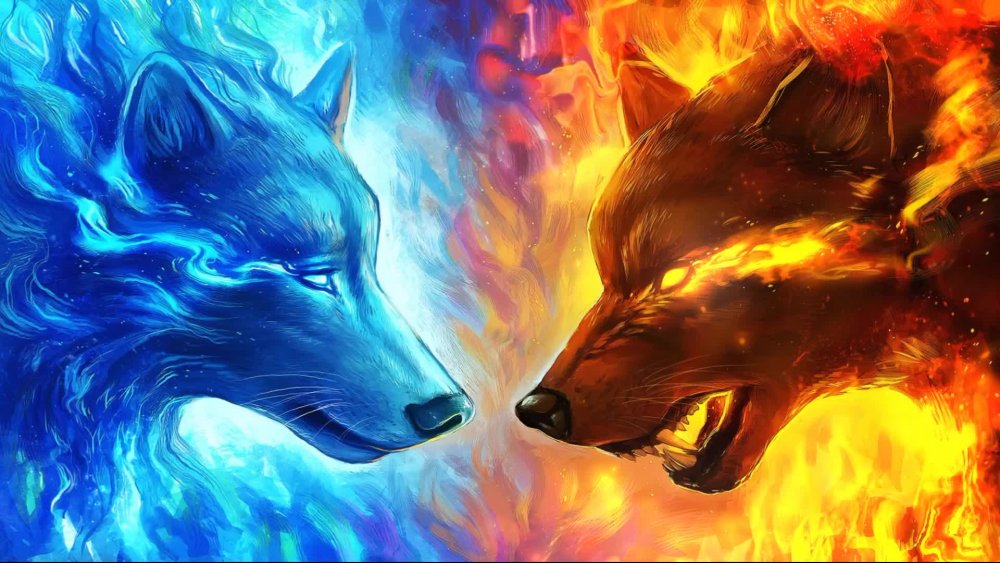 Огненный волк арт