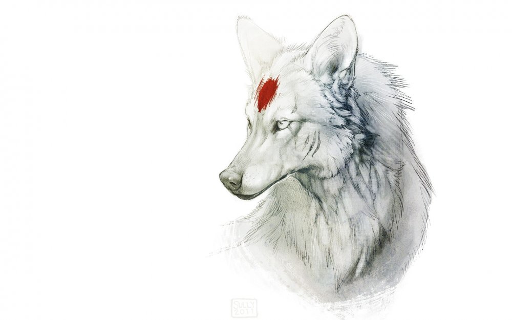 Волк в профиль арт