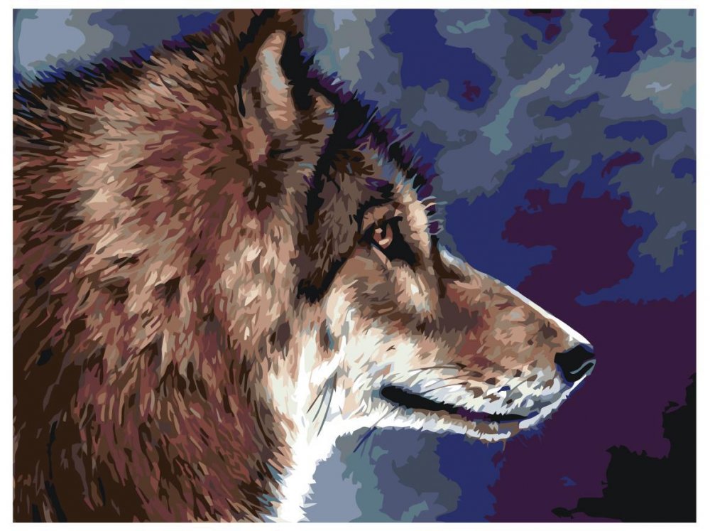 Рисование по номерам на холсте волки
