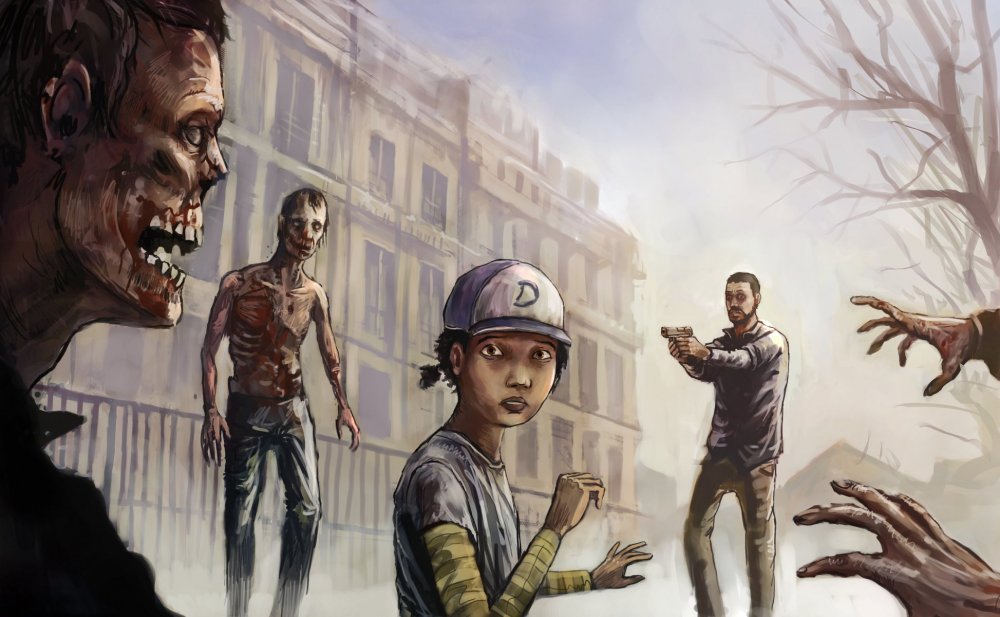 The Walking Dead Клементина зомби арт