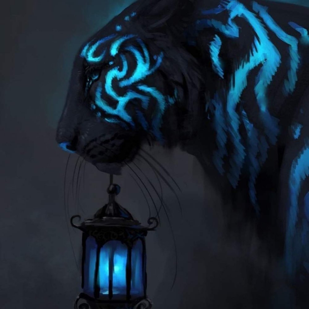Тигр в синем пламени