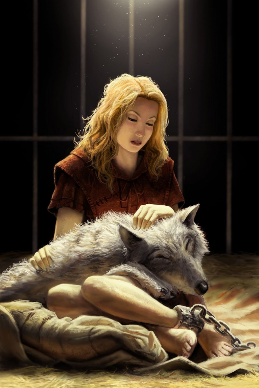 Девушка и волк арт