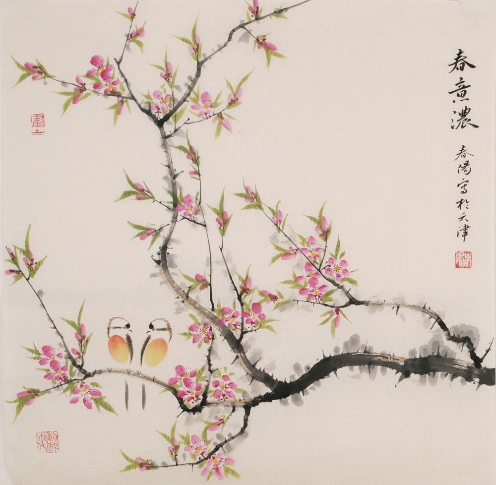 Peach Blossom японская китайская живопись