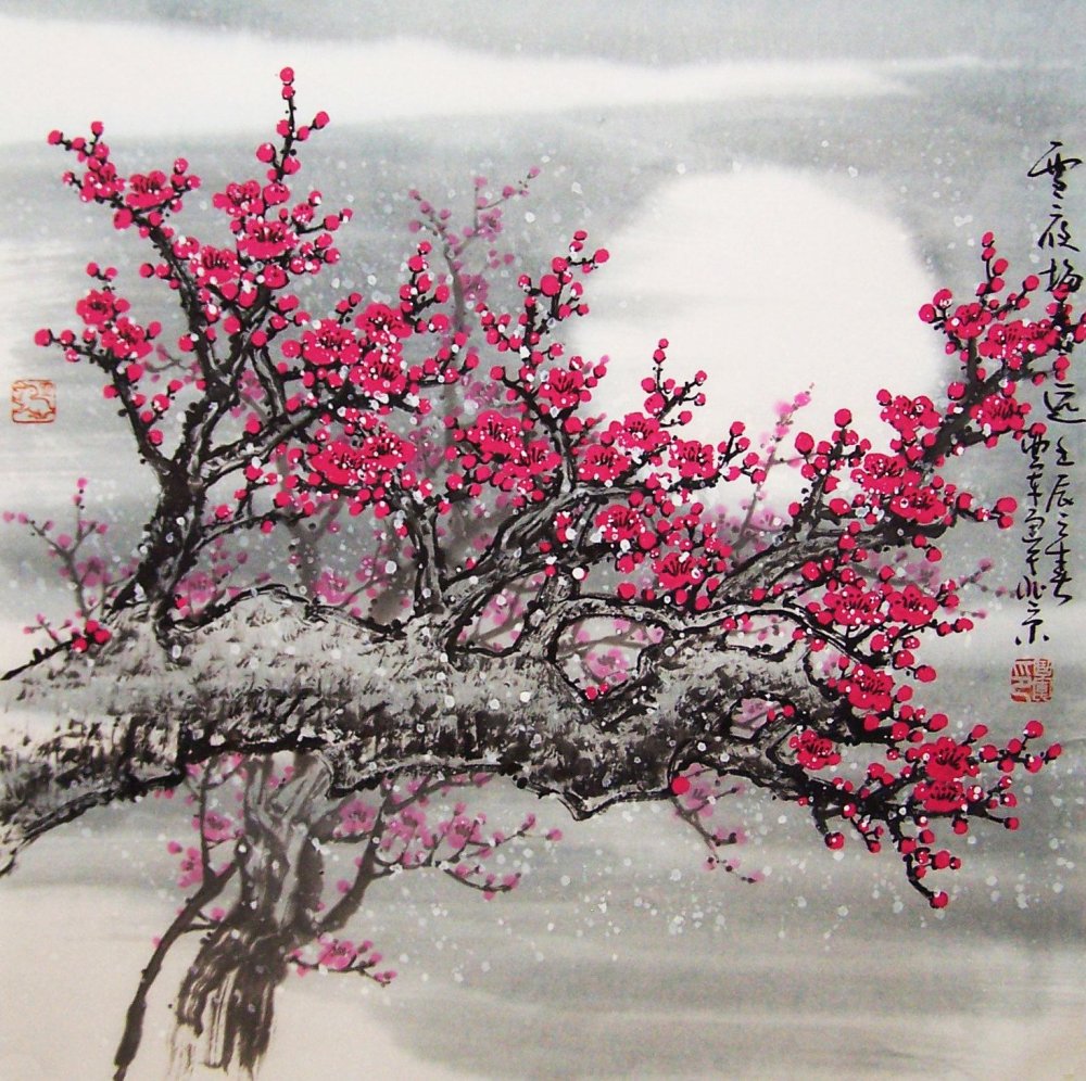 Цветущая слива Умэ в японской живописи