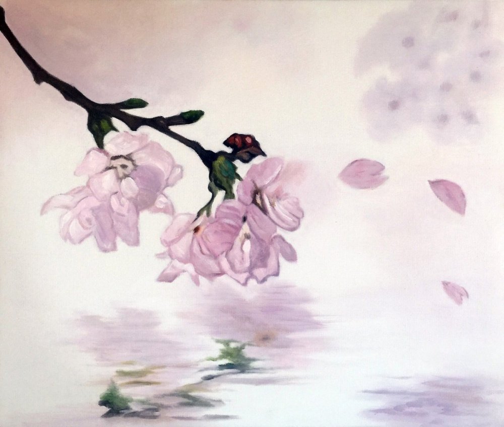 Ветка Сакуры японская живопись