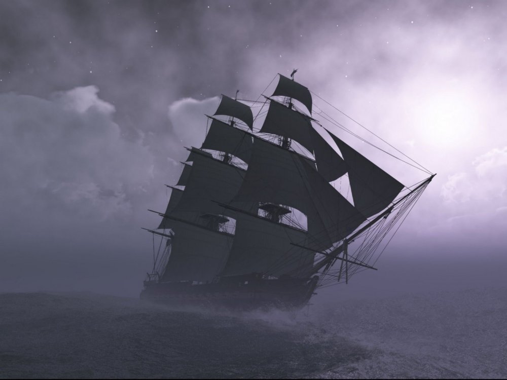 Чёрная Жемчужина корабль шторм