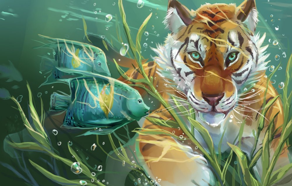 Жозе тигр и рыба арт