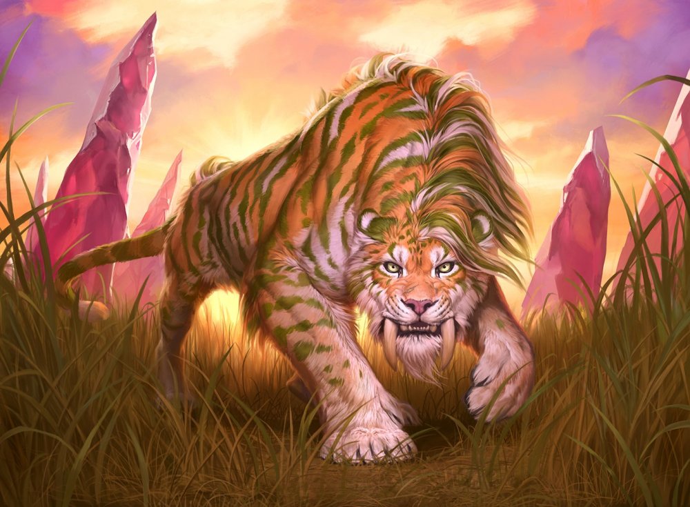 Огромный тигр фэнтези