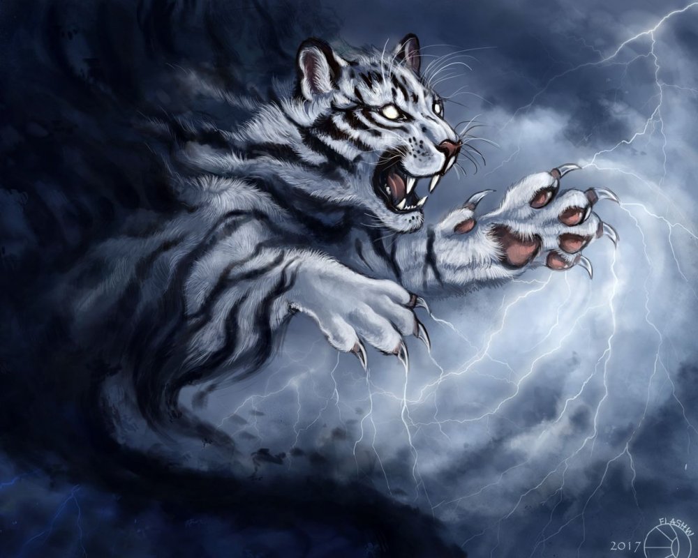Белый тигр арт