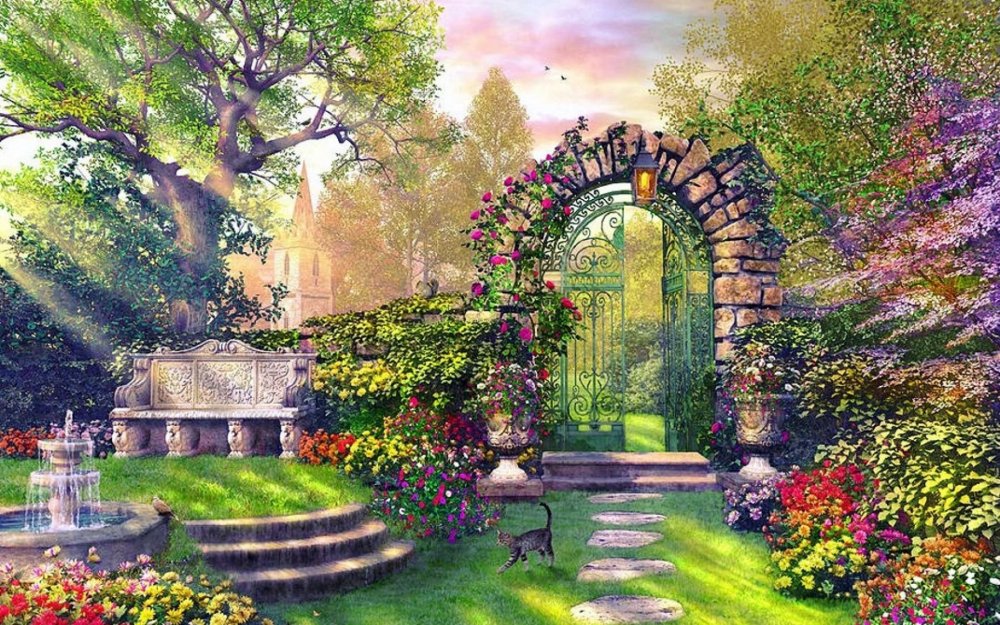 Дворцовый сад картина
