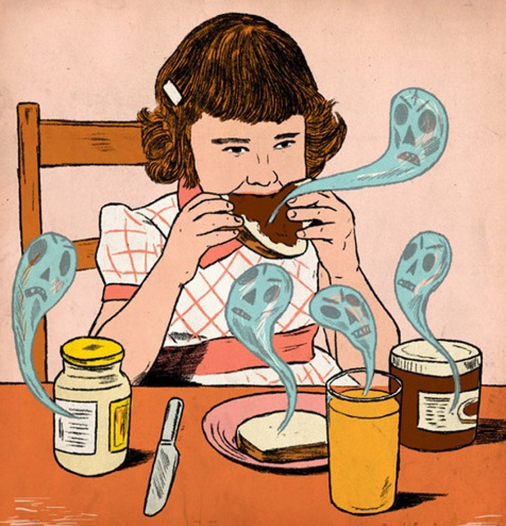 Иллюстрации людей о еде