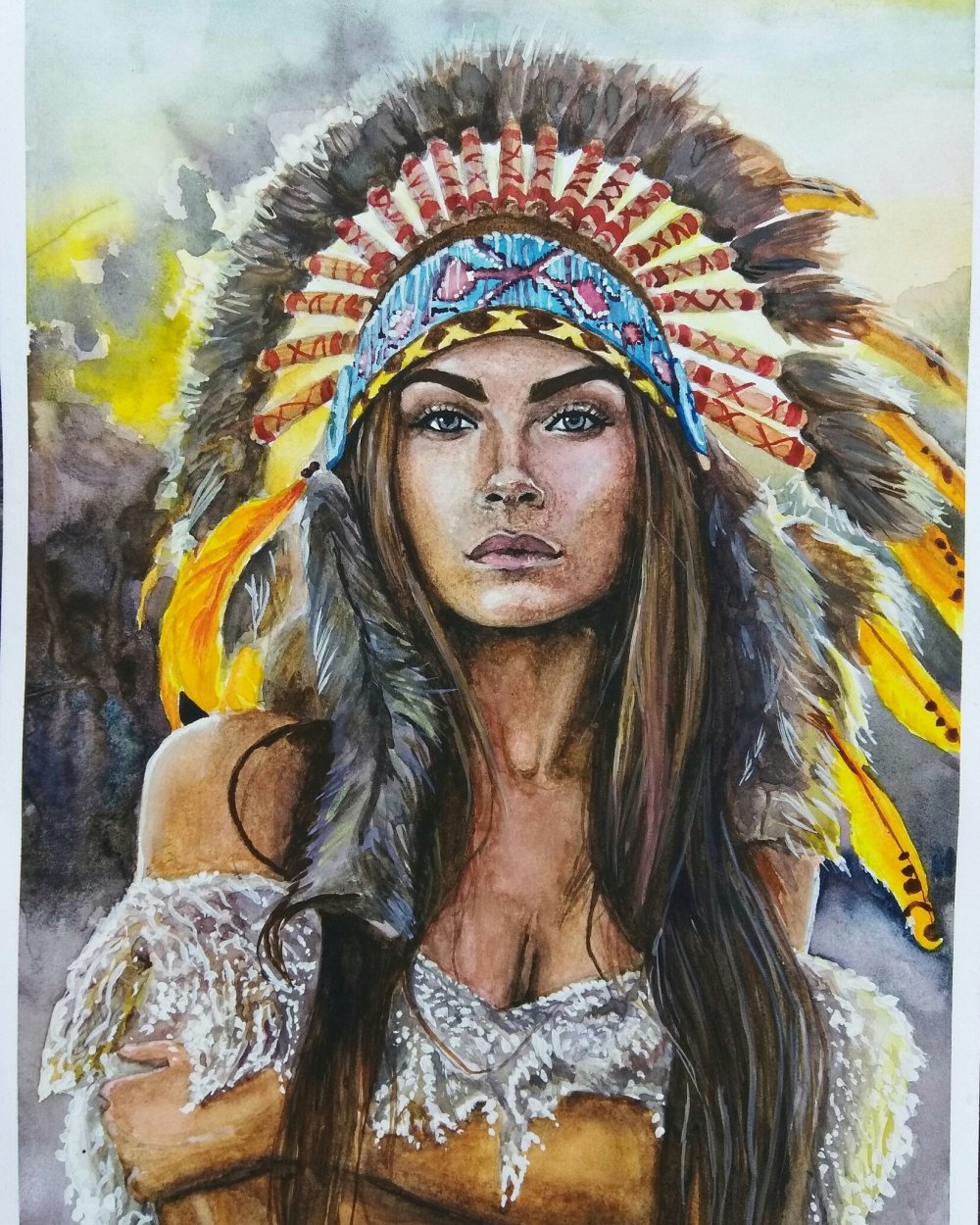 Индейская девушка арт