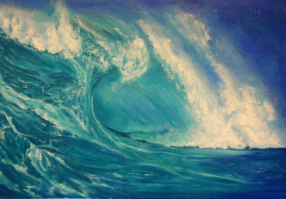 Рисование Fluid Art "морская волна" fa0005