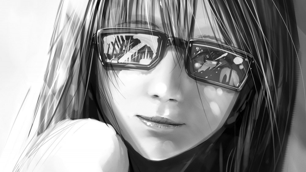 Аватарка девушка в очках нарисованная