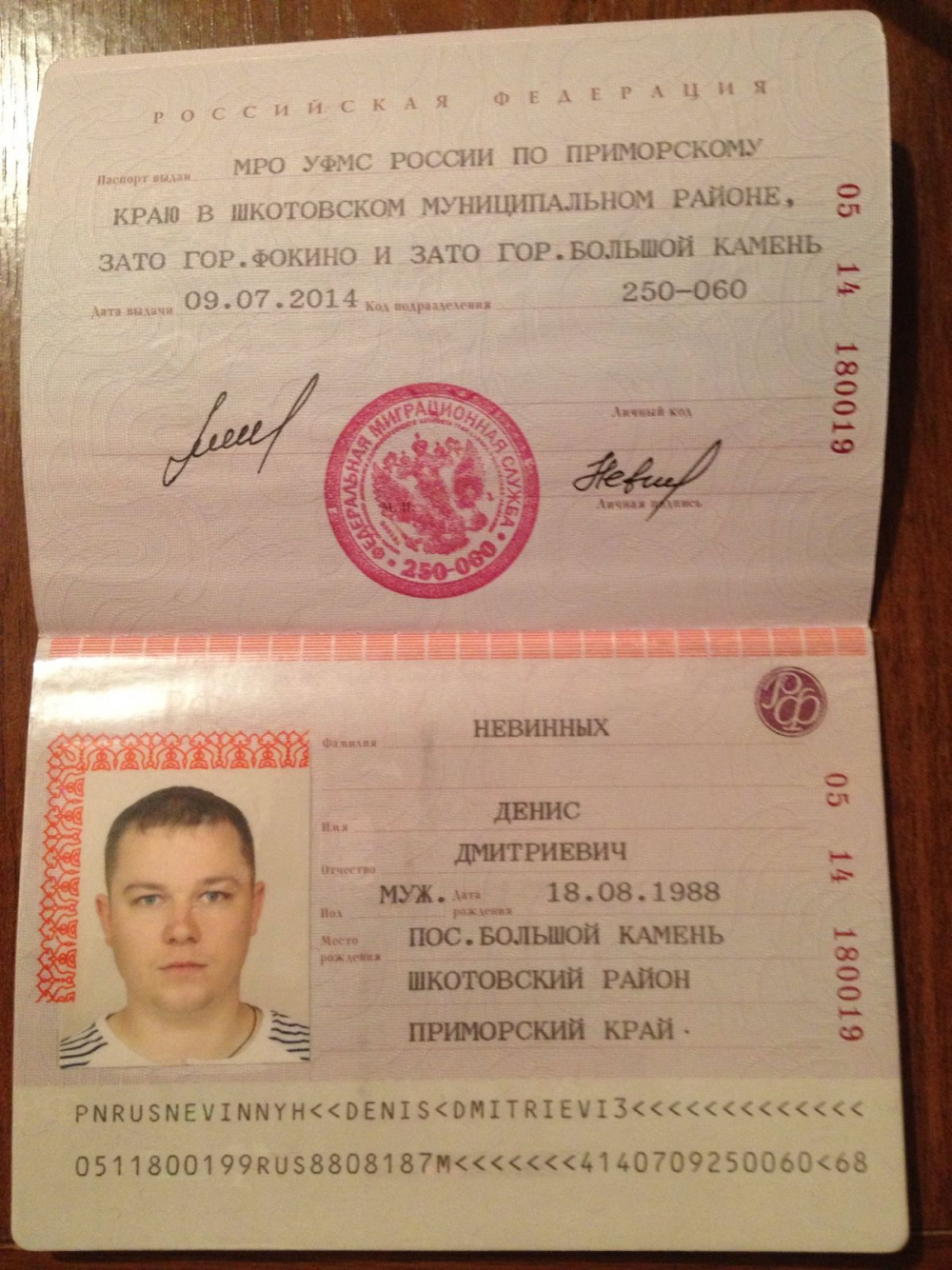 Назаретский Дмитрий Владимирович паспорт