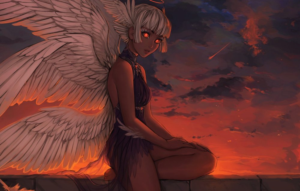 Девушка с крыльями арт