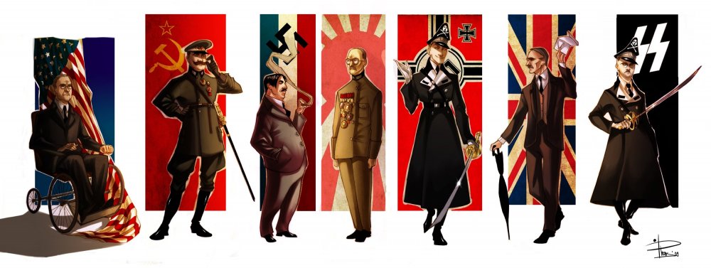 Черчилль Рузвельт Сталин Гитлер Хирохито Муссолини
