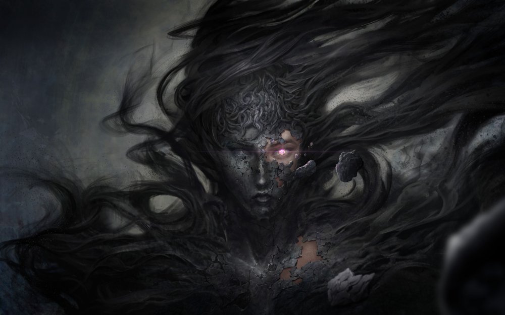 Богиня тьмы и гнева иллюстрации