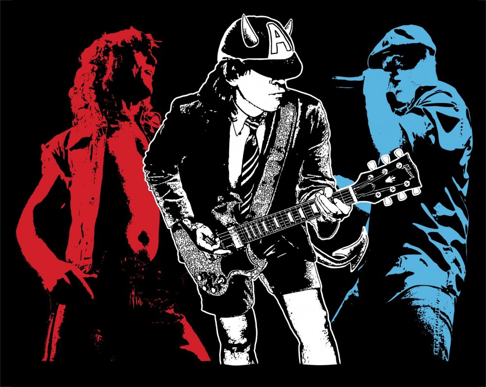 Rock постеры AC DC чб