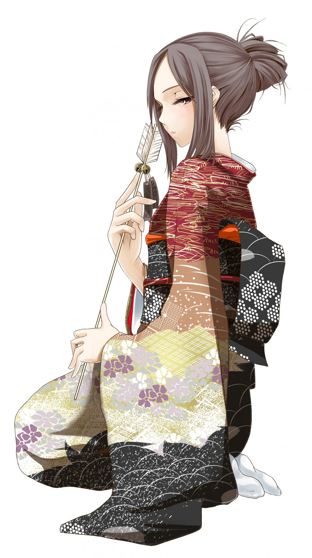 Аниме женщина в кимоно