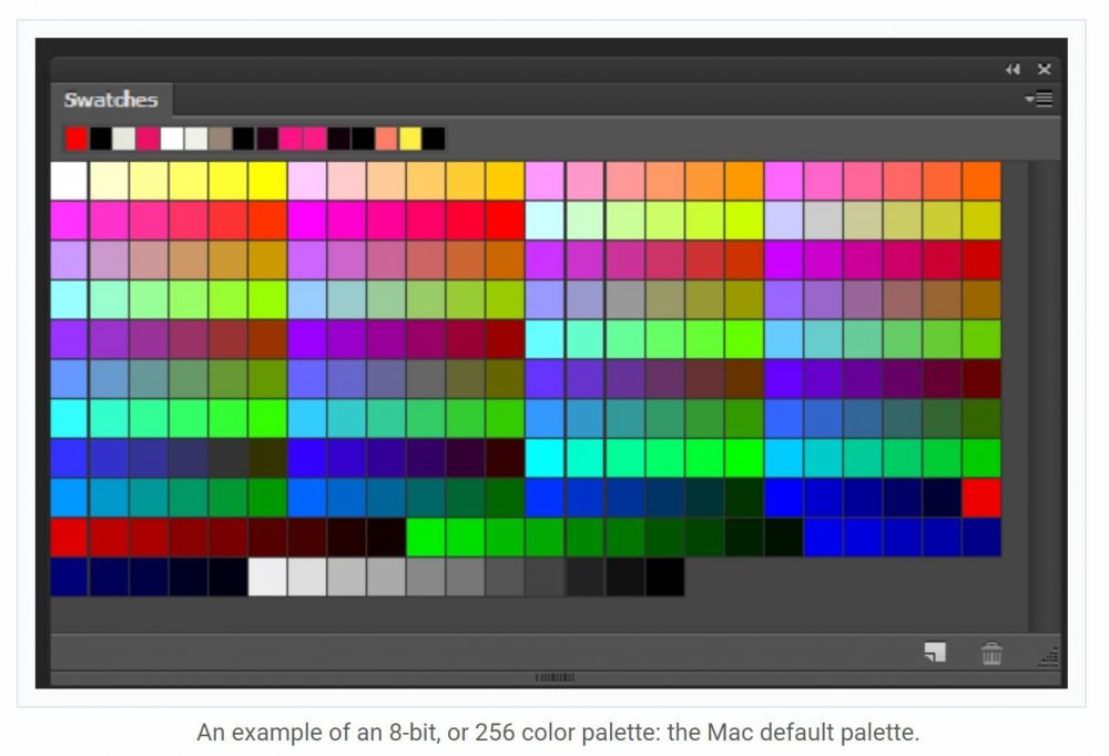 Палитра 256 цветов 8 бит