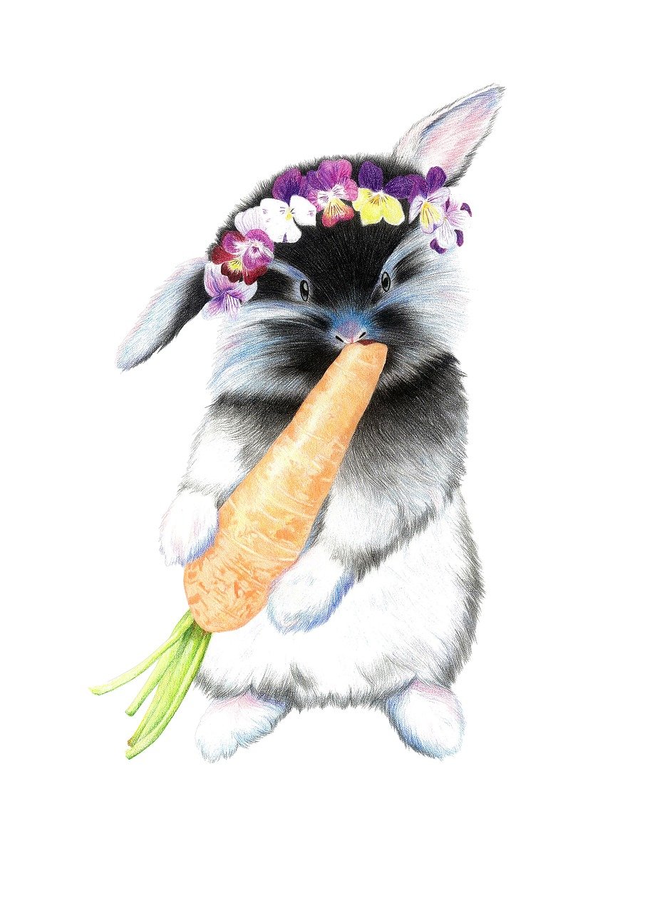 Няшный заяц с морковкой