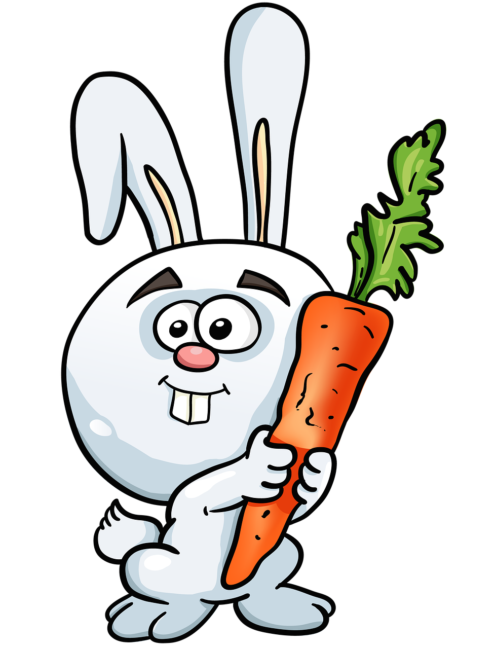 Зайчик с морковкой в огороде