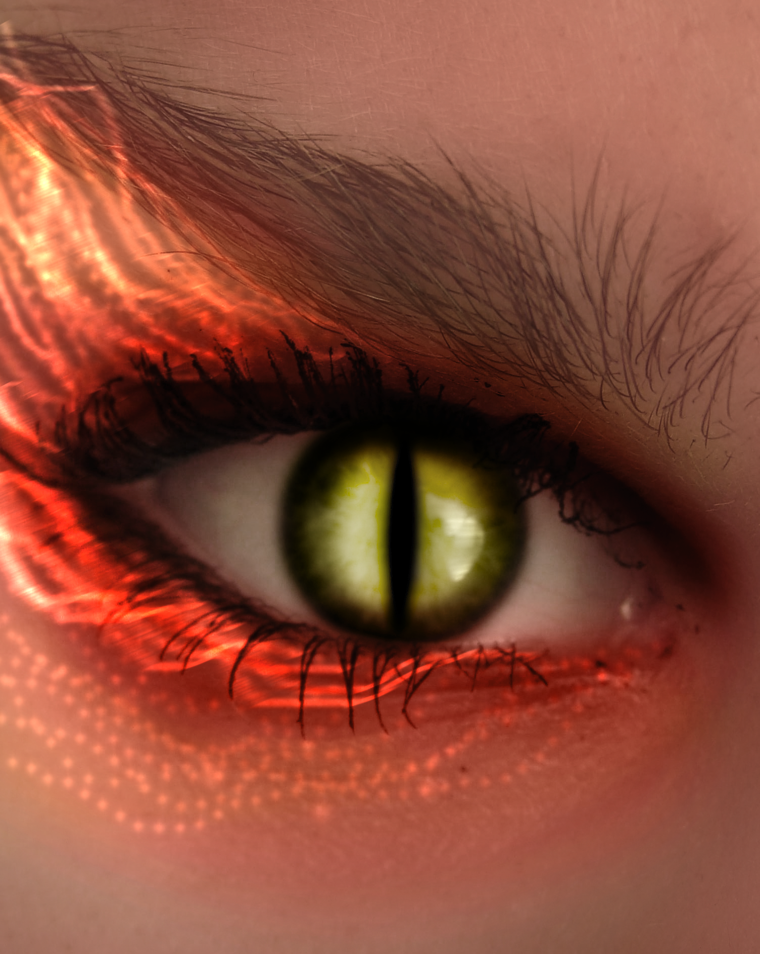 Глазки манят. Красивые глаза. Оранжевые глаза. Глаза фэнтези. Красные демонические глаза.