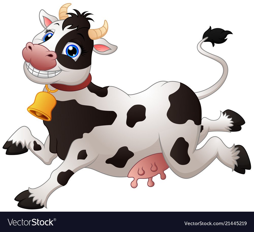 Веселая корова на прозрачном фоне