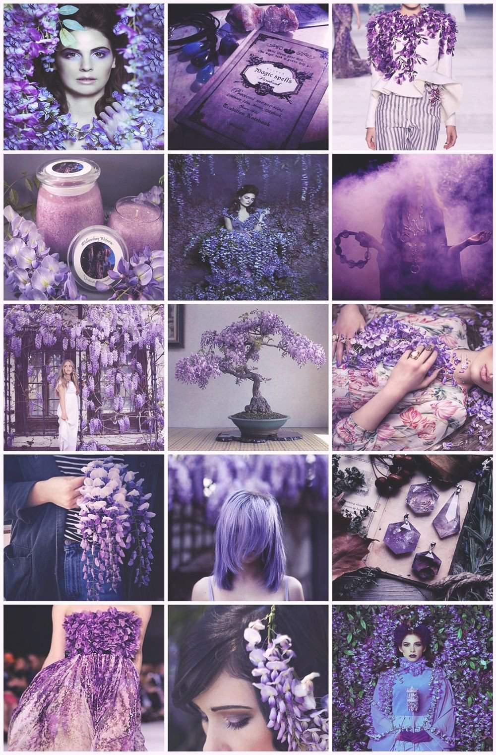 Коллаж в фиолетовых цветах