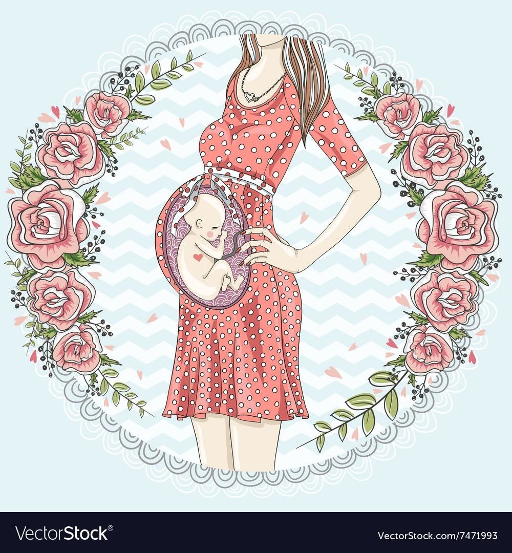 Эскиз беременной девушки