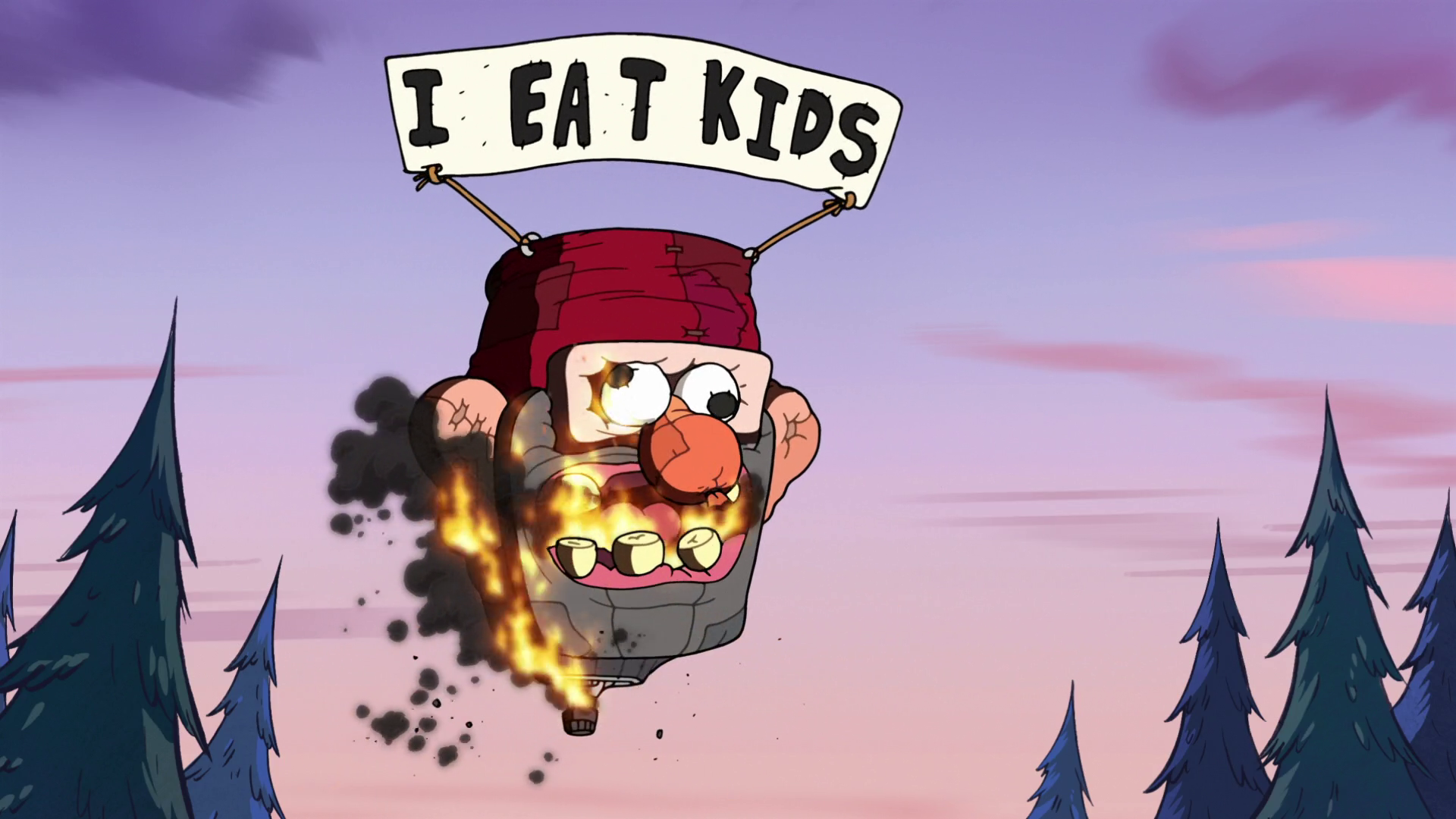 Оригинальный гравити фолз. I eat Kids Гравити Фолз. Дядя Стэн i eat Kids. Гравити Фолз воздушный шар.