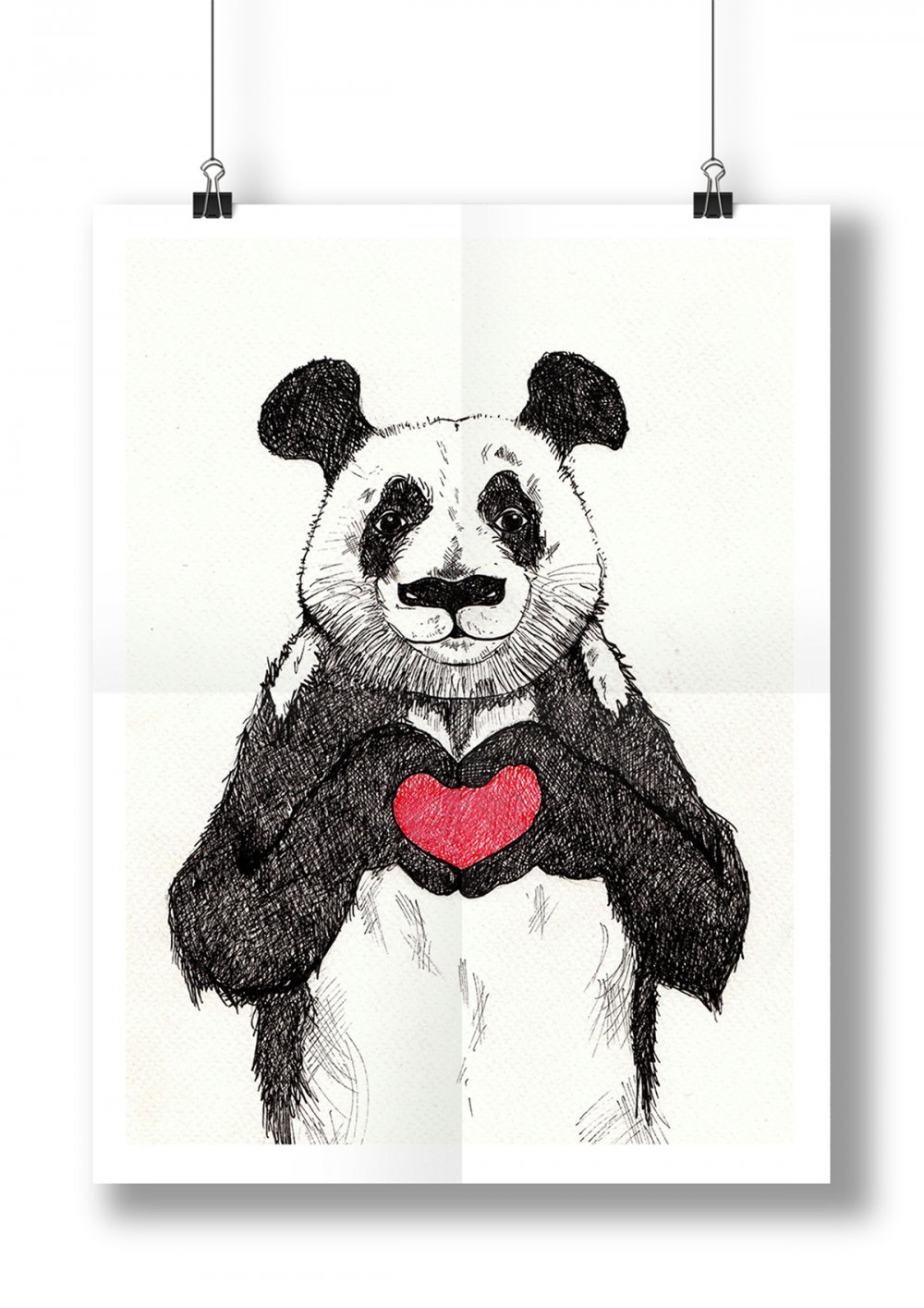 Панда с бантиком рисунок
