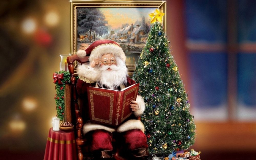 Санта Клаус с елкой