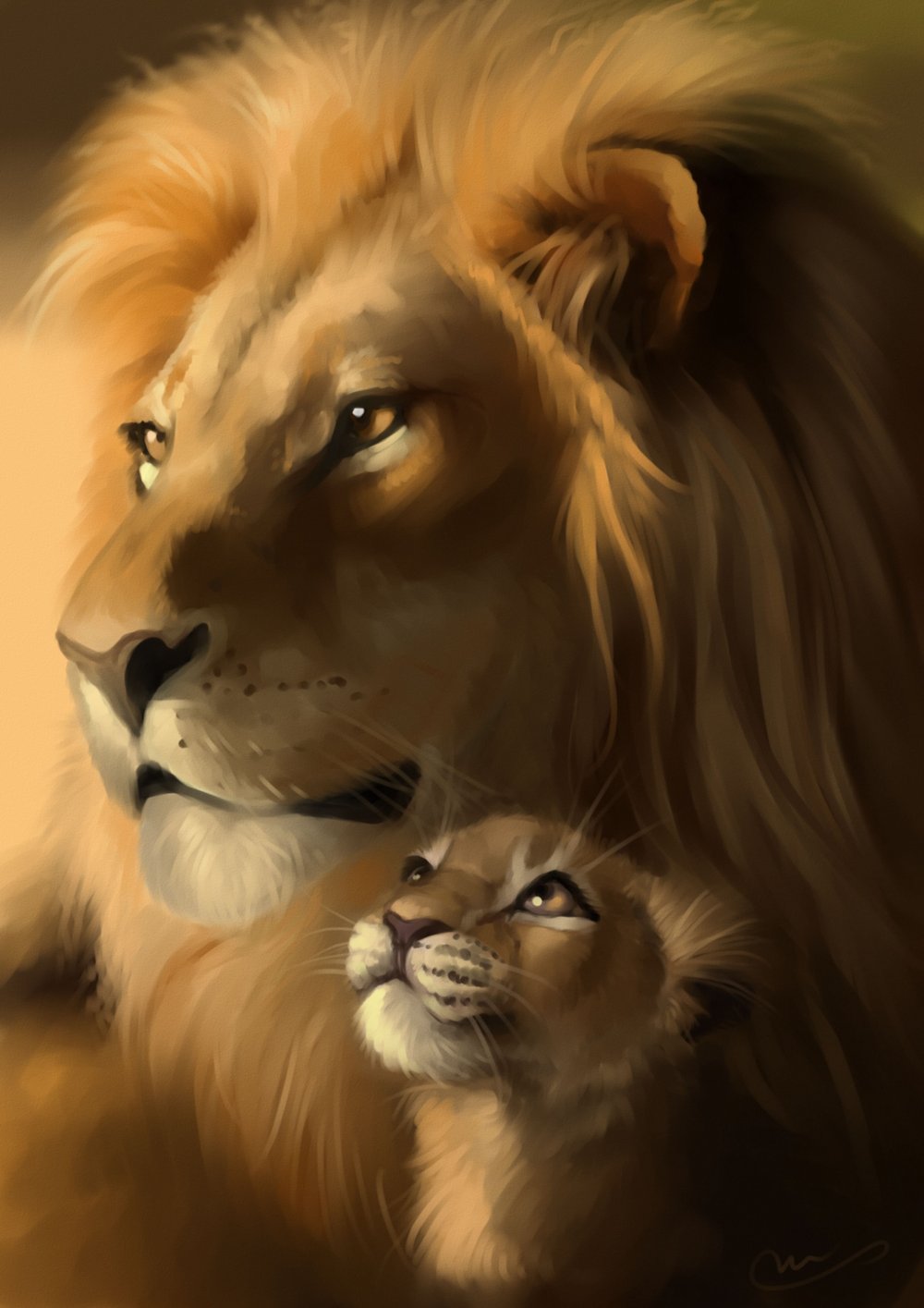 Лев львица и Львенок