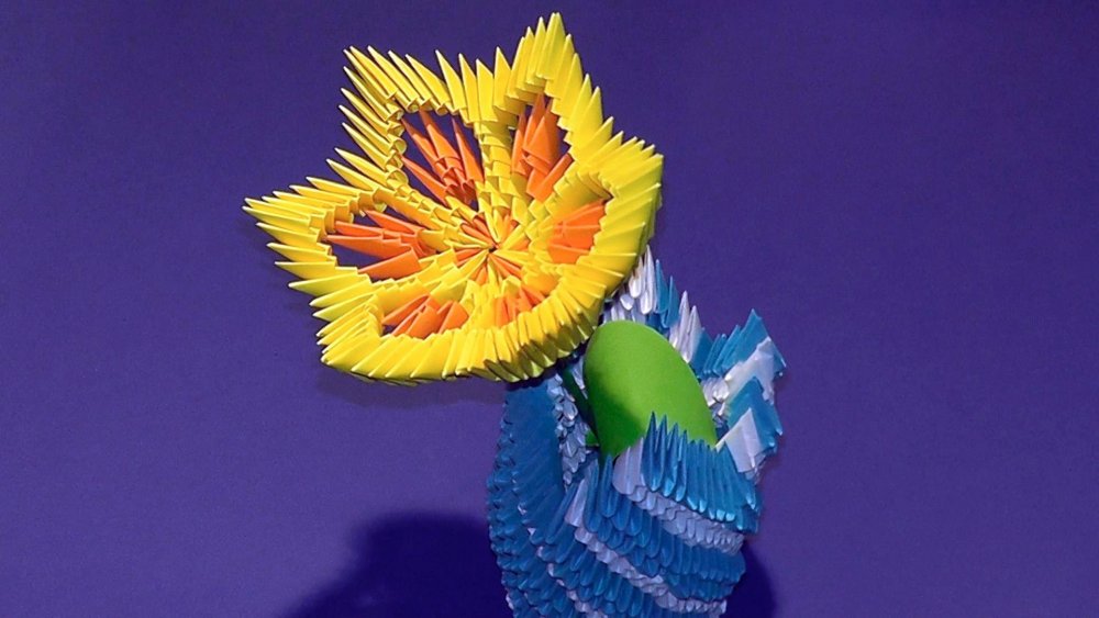 Модульное оригами цветок Астра