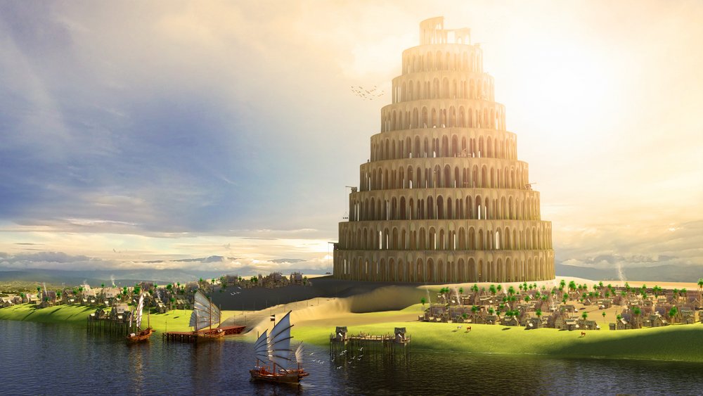 Вавилонская башня фон для презентации