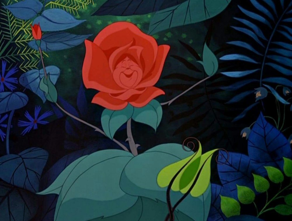 Алиса Дисней 1951 цветы