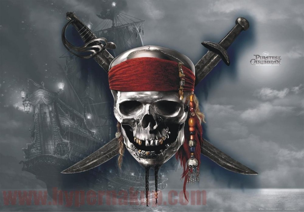 Череп Роджера пираты Карибского моря