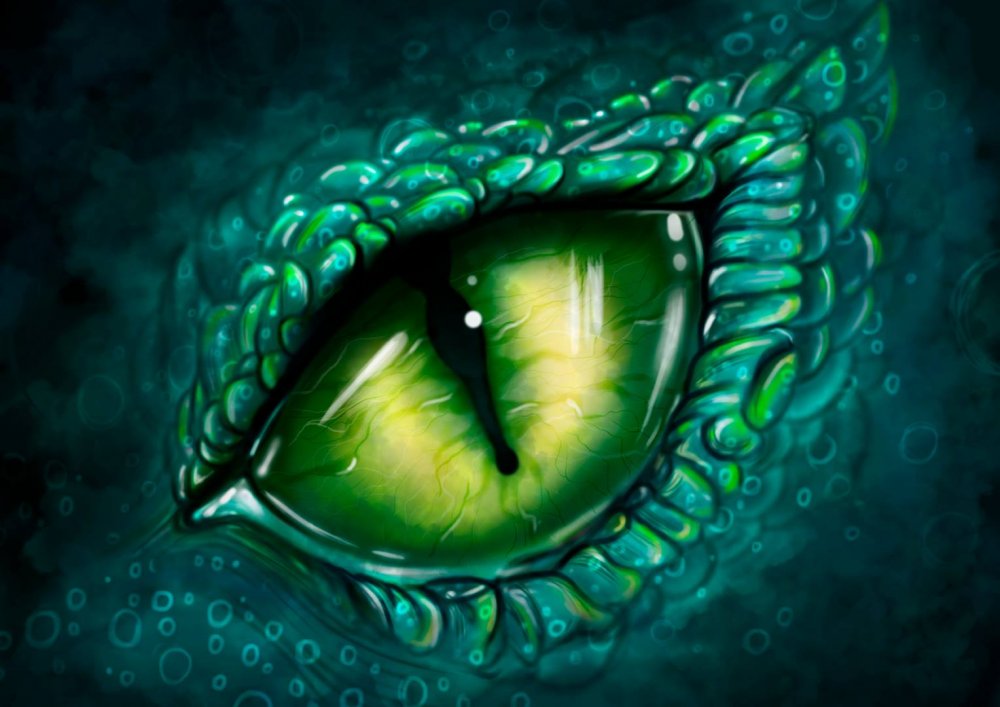 Дракон с зелеными глазами