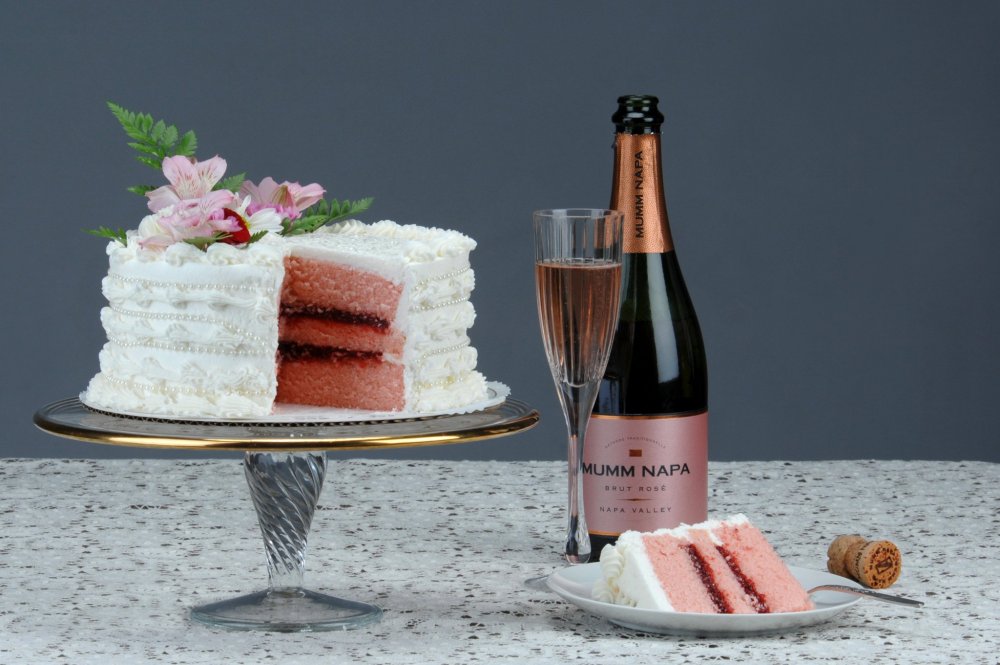 Торт шампанское цветы