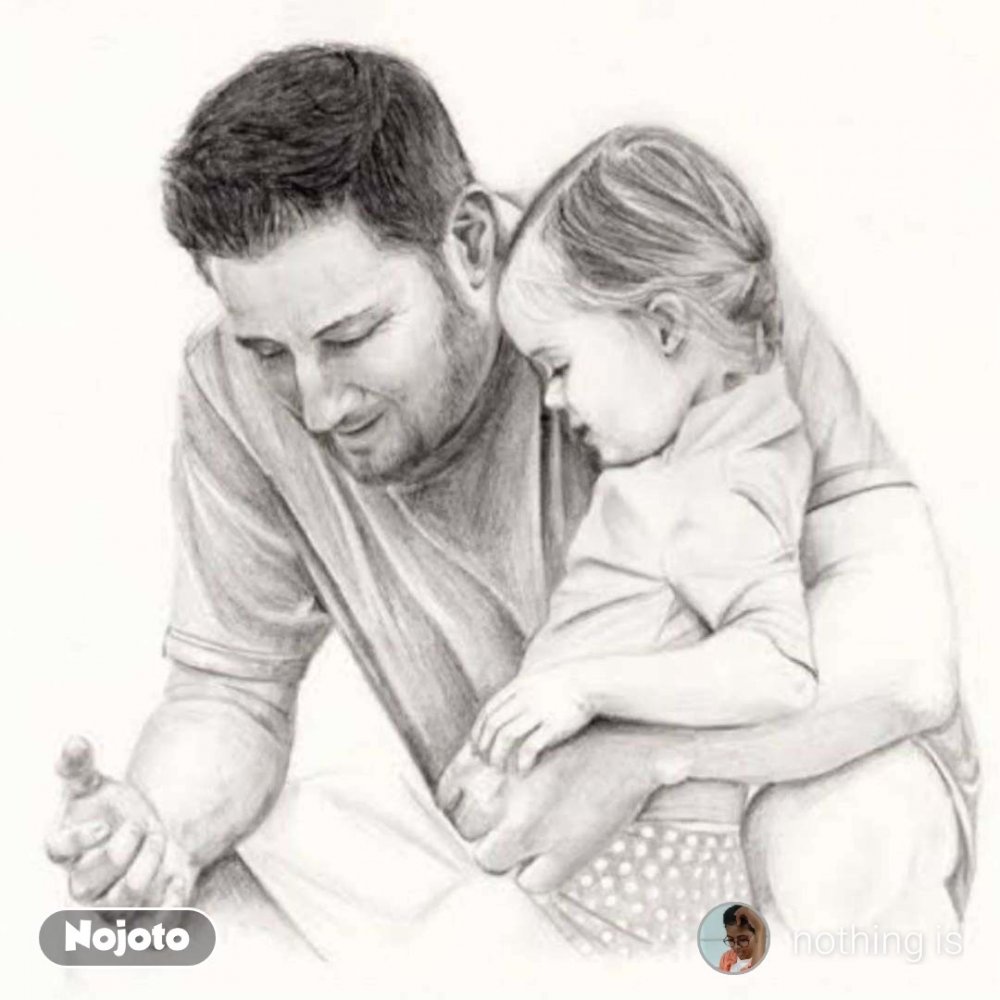 Зарисовка папа и дочка