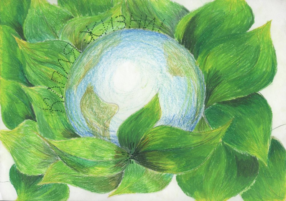 Картина зеленая Планета