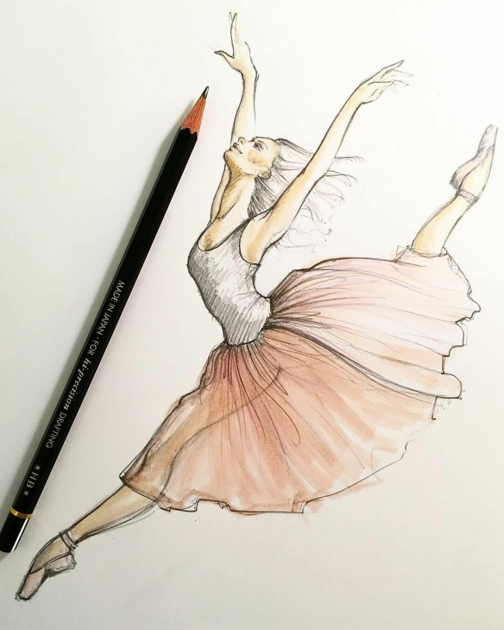 Рисунок балерины для срисовки легкий
