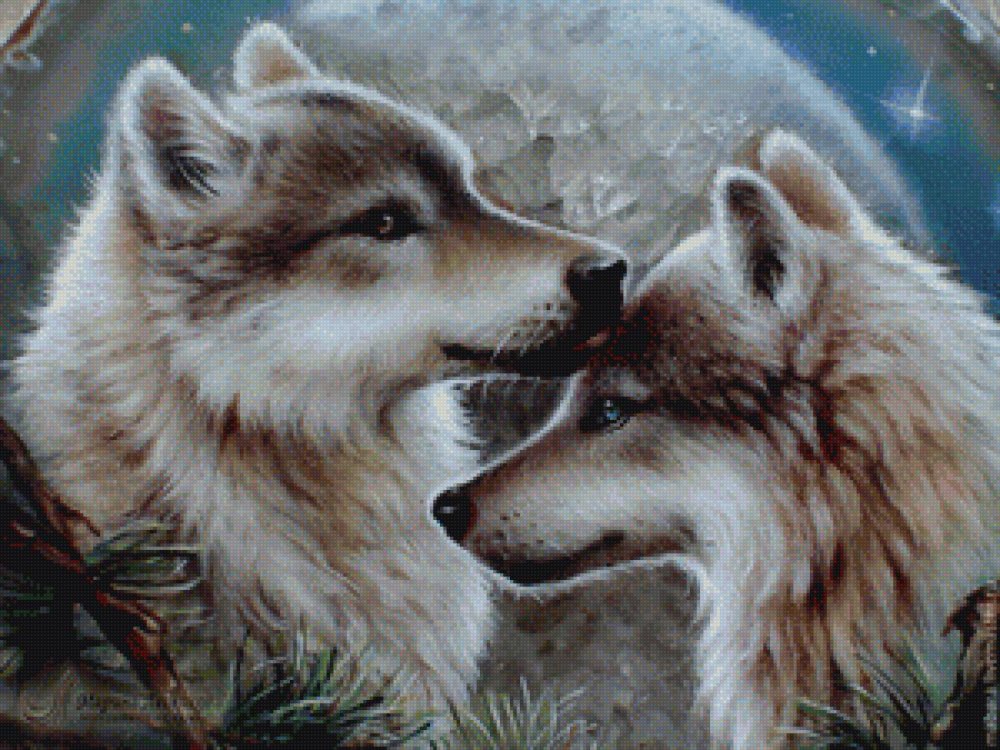 Алмазная мозаика "волки"