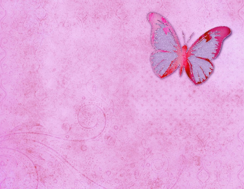 Красивый розовый фон с бабочками