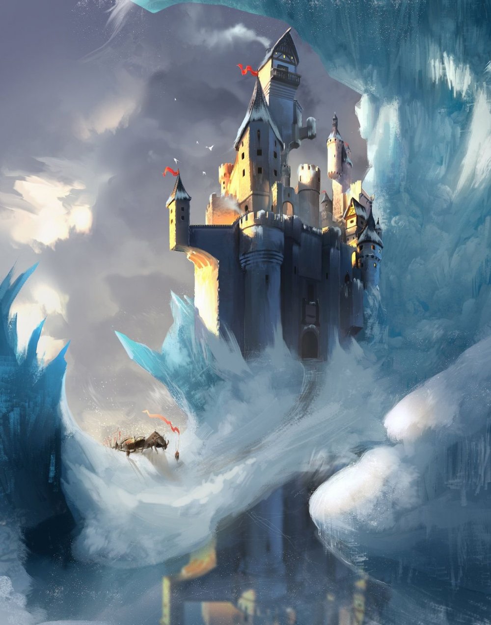 Снежный сказочный замок